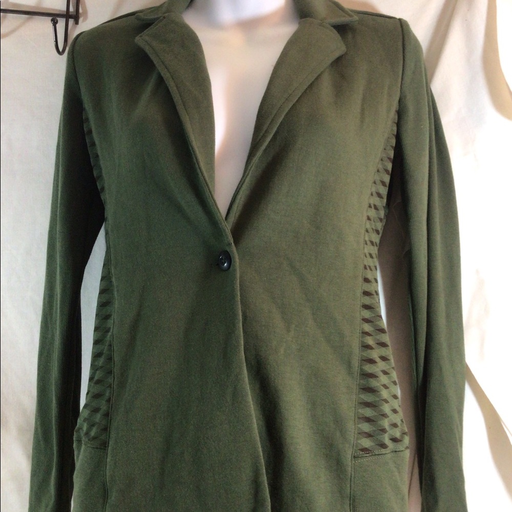Woman’s Sz Sm SEEK NO FURTHER Green 1 Button Jacket pre-owned